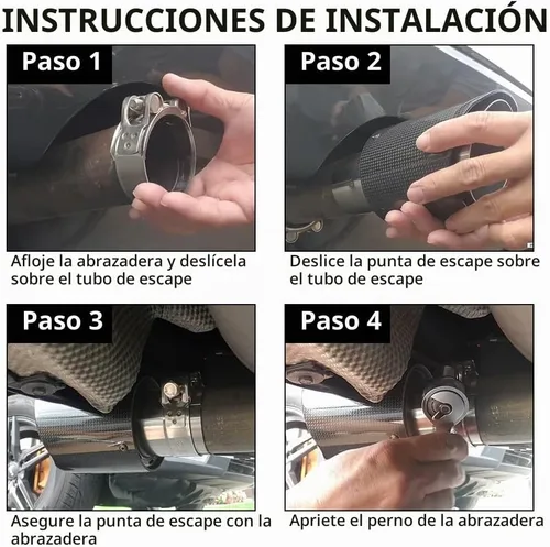 Vista 7 de A-KARCK Puntas de escape negras cromadas de 2.25" de entrada, punta de silenciador con revestimiento que nunca se desvanece ni se descascarilla