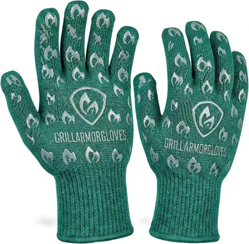 Vista 13 de Guantes para horno Grill Armor – Guantes resistentes al calor de 932 °F, al fuego y a los cortes para barbacoa, parrilla, cocina, asado, horneado