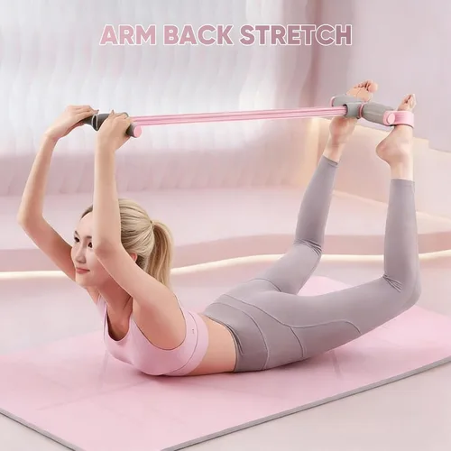 Vista 4 de Sakerplus Banda elástica multifunción de resistencia para yoga, banda elástica para ejercicio, tirador de pedal de estiramiento para entrenamiento