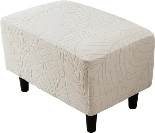 Vista 42 de Funda elástica para silla, funda otomana rectangular de almacenamiento, funda otomana para reposapiés, fundas otomanas para taburete de pie