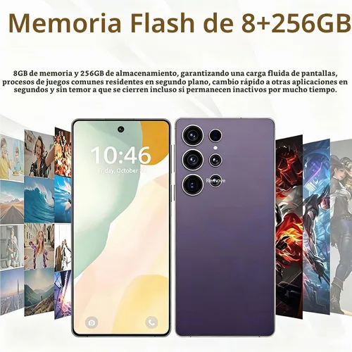Vista 3 de Teléfonos desbloqueados C25U 5G 256GB+8GB Android 15 Smartphone Gris