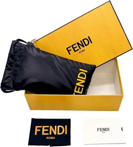 Vista 4 de FENDI Bold FF Havana Marrón y Negro Acetato Marco Geométrico Gafas De Sol, Marrón