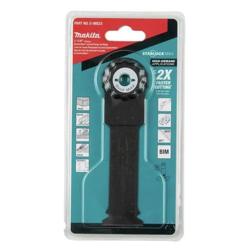 Vista 3 de Makita E-08523 StarlockMax® Multiherramienta oscilante de 1-1/4" Hoja de corte curvada bimetálica