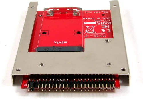 Vista 4 de IIDE-MSAT mSATA a convertidor de adaptador IDE de 2.5 pulgadas con soporte de marco de aluminio - Atrapa y retiene SSD mSATA como unidad SSD IDE