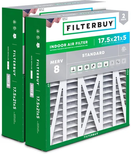 Vista 31 de Filterbuy 10x17x2 Filtro de aire MERV 8 Defensa Esencial contra el Polvo y las Alergias (2 unidades), Filtros exteriores plegados electrostáticos