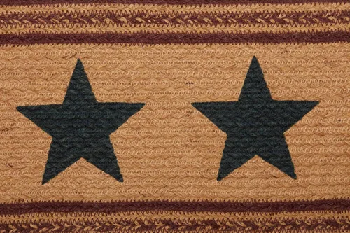 Vista 4 de Americana Primitive Flooring - Potomac Tan Stencil Stars Oval Yute Stair Tread
