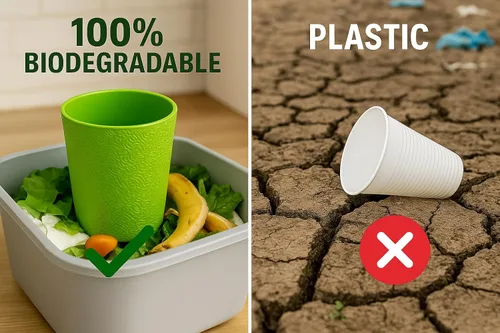 Vista 5 de BiceBio - Vasos compostables, 100% biomaterial, reciclables, aptos para lavavajillas, respetuosos con el medio ambiente, biodegradables, fabricados