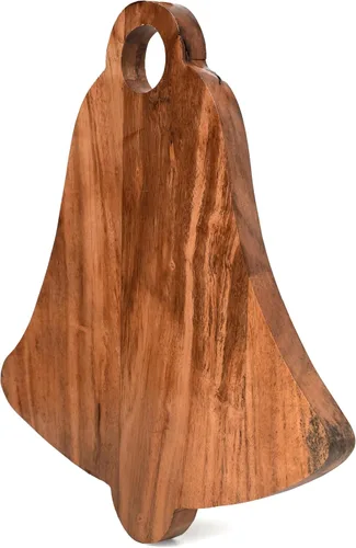 Vista 3 de Treen Art Tabla de cortar de madera de acacia para decoración de cocina, 14 pulgadas de largo x 13 pulgadas de ancho, tabla de cortar de madera