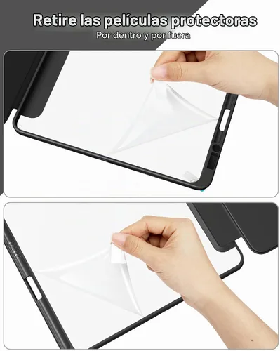 Vista 6 de VIKESI Funda para iPad Pro 12.9 de 6ª/5ª/4ª/3ª/3ª generación 2022/2021/2020/2018, cubierta trasera transparente