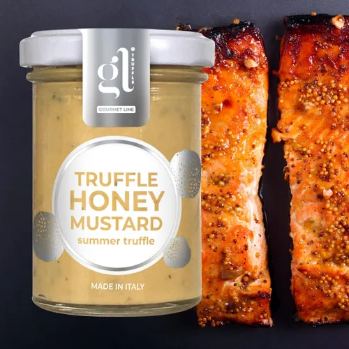 Vista 5 de GL Truffle GOURMET LINE Mostaza de miel de trufa, 100 g (3.52 oz), condimento dulce y salado, untable, una fusión de dulzura y ralladura, sin OMG