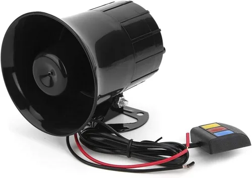 Vista 4 de Acouto 12V 30W Car 3 Tonos Bocina Altavoz Motocicleta Megáfono de advertencia electrónica Sirena Ambulancia Blaring para bocina de coche 12V Altavoz
