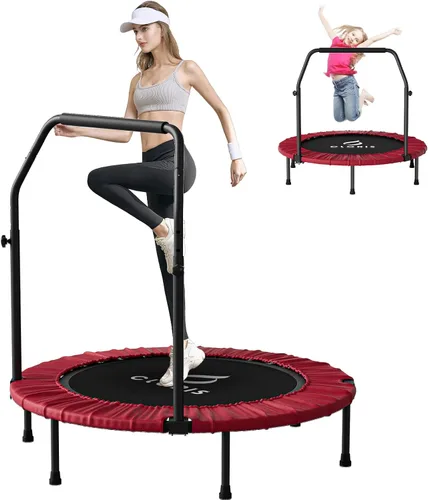 Vista 10 de CLORIS Trampolín plegable de 40 pulgadas con mango de espuma ajustable, con funda acolchada segura, el mejor regalo.