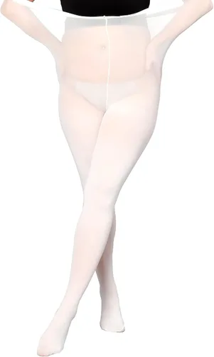 Vista 7 de DancMolly Medias de Talla Grande para Mujer, Pantimedias de Control Semiopacas de Nylon de Cintura Alta