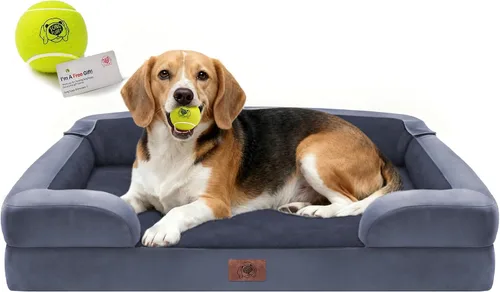 Vista 39 de Cama ortopédica impermeable para perros medianos y grandes Beige
