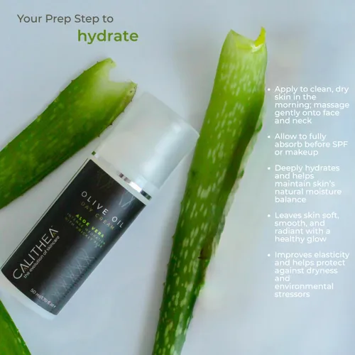Vista 3 de Calithea Crema hidratante facial para una piel sana, brillante y equilibrada con aloe vera, tuna y aceite de oliva
