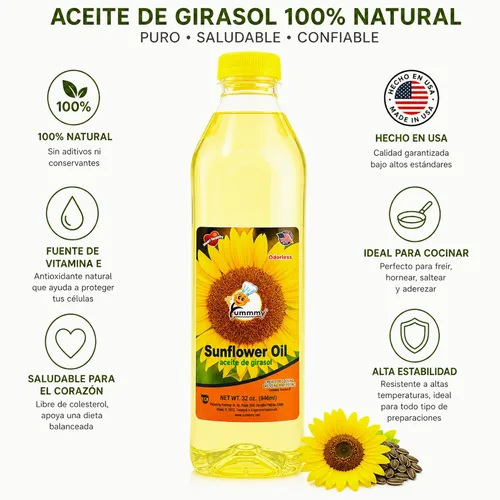 Vista 4 de Yummmy Aceite de girasol 32 oz