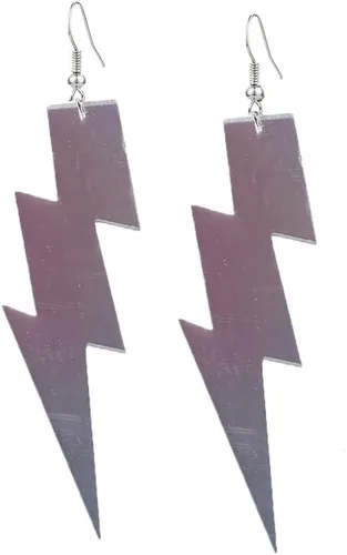Vista 19 de Pendientes con colgante RUIZHEN con forma de rayo para mujer, con colores a elegir, acrílico exagerado 6 pares conjunto-1