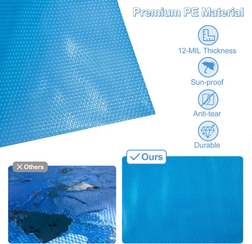 Vista 7 de S AFSTAR Cubierta de piscina rectangular de 12 x 24 pies, con bolsa de transporte, impermeable y a prueba de polvo, cubierta de piscina resistente