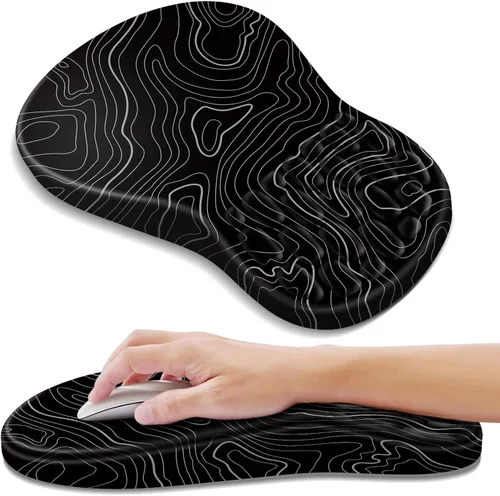 Vista 39 de YIWEI Alfombrilla de mouse ergonómica con soporte para muñeca, alfombrilla de mouse de espuma viscoelástica de gel para teclado de computadora
