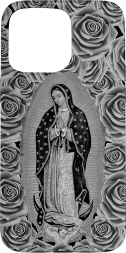 Vista 30 de Funda para iPhone 14 Pro Max Our Lady Virgen De Guadalupe Virgen María Floral