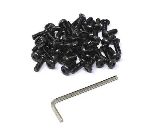 Vista 57 de iexcell 100 piezas de rosca M2.0.197 x 0.157 in paso de 0.018 in de acero aleado 10.9 grado hexagonal cabeza botón cabeza tornillo tornillo kit
