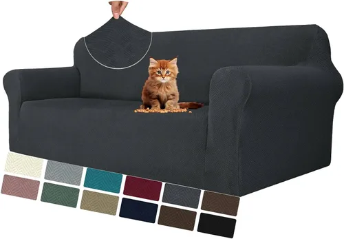 Vista 82 de MAXIJIN Funda elástica para silla con brazos, 1 pieza para sofá o silla de estar, funda antideslizante (31-46 pulgadas), protector de muebles que se