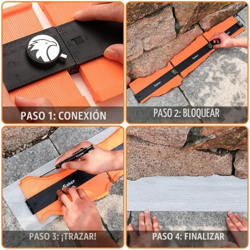 Vista 6 de Saker - Herramienta de perfil para contornos con conexión ilimitada, copia precisa de formas irregulares (2 piezas) Lápiz para agujeros profundos