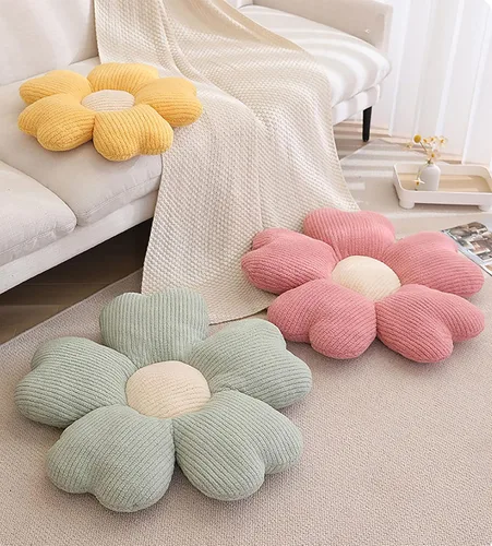 Vista 3 de Almohada en forma de flores Almohada con flores en La silla Cojines decorativos para el hogar cojines de flor de cerezo (45 * 45, rosa)