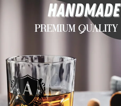 Vista 6 de Regalos de whisky para hombres, vaso de whisky con inicial personalizada con piedras de whisky para papá, novio, mejores amigos, compañeros
