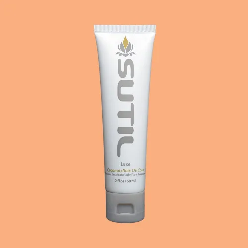 Vista 6 de SUTIL Lubricante personal a base de agua, sabor a coco, ligero, antiadherente, deslizamiento de larga duración con ácido hialurónico, sin glicerina