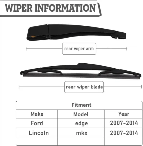 Vista 2 de Brazo y cuchilla del limpiaparabrisas trasero para Ford Edge, Lincoln