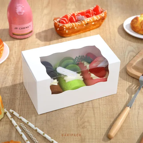 Vista 5 de 25 cajas de rollo de calabaza, caja de pastel con ventana, contenedor