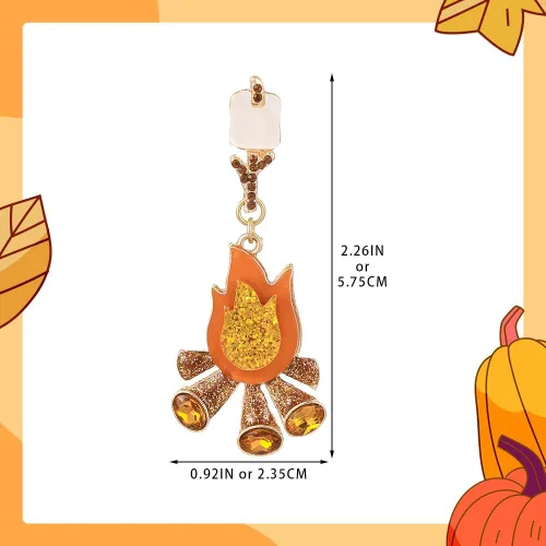 Vista 6 de Madison Tyler Thanksgiving Earrings for Women Cute Fall Pumpkin Jewelry Hoguera-Small