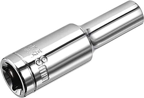 Vista 2 de uxcell 1/2 pulgada Drive 0.315 in 6-Point Deep Socket, métrico, Cr-V (pulido)
