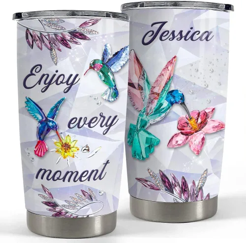 Vista 19 de SANDJEST Vaso personalizado de abeja con girasol de miel de 20oz 30oz con tapa, regalo para mujeres, niñas, hija, hermana, amantes de los animales