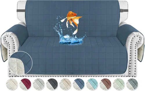 Vista 8 de MAXIJIN Fundas impermeables para sofá de 3 cojines, aptas para mascotas, fundas acolchadas para sofá de 69 pulgadas, lavables, protector de sofá