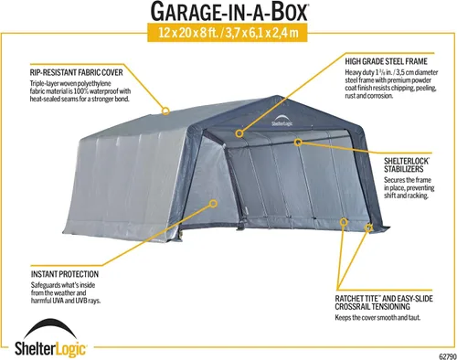 Vista 9 de ShelterLogic gazebo cochera para autos
