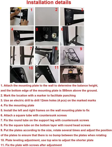 Vista 7 de Mesa de pared plegable, escritorio flotante de pared para computadora, escritorio flotante para computadora con estantes de almacenamiento, mesa