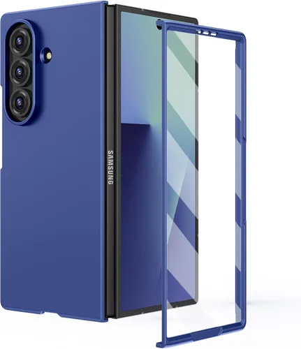 Vista 26 de Ruky Funda para Samsung Galaxy Z Fold 5, cubierta de cuerpo completo con protector de pantalla integrado, soporte de carga inalámbrica de PC duro