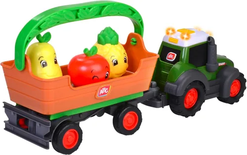 Vista 2 de Dickie 204115010 ABC - Tractor de frutas con remolque, fruta incluida, luz de trinquete, sonido, 11.8 in