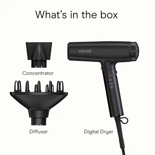 Vista 7 de Infiniti PRO CONAIR Secador digital, secador de pelo iónico reductor de encrespamiento con accesorios difusores y concentradores, hasta 5 veces más