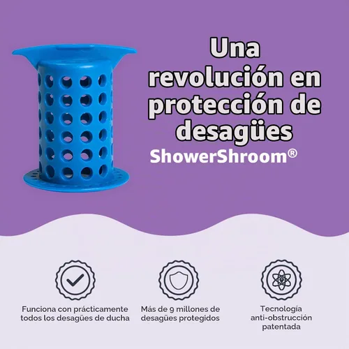 Vista 4 de ShowerShroom The Revolutionary - Protector de drenaje de ducha de 2 pulgadas Azul