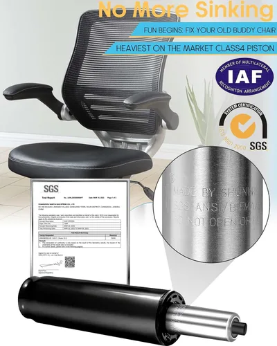 Vista 2 de Cilindro de silla de tamaño universal, piezas de repuesto de 4.0 pulgadas, cilindro de elevación de gas resistente para sillas de escritorio