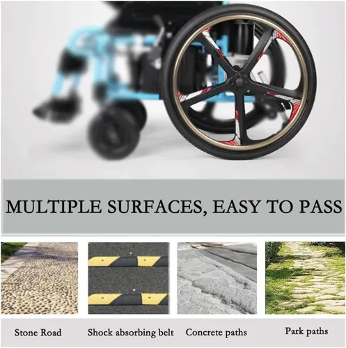 Vista 4 de Rueda trasera para silla de ruedas de 24 pulgadas, rueda sólida no inflable, cubo de rueda de aleación de magnesio, accesorios de rueda trasera