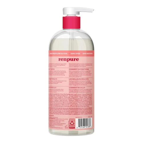 Vista 2 de RENPURE Champú aclarante de vinagre de sidra de manzana y aloe, cabello