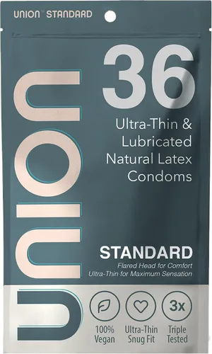 Vista 6 de UNION SNUG (49mm) 36 unidades, Látex natural, Ultradelgado, Lubricado, Varilla recta