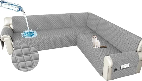 Vista 26 de Arfntevss Fundas impermeables para sofá modular en forma de L, lavable, de terciopelo, para sofá seccional, antideslizante, fundas de esquina