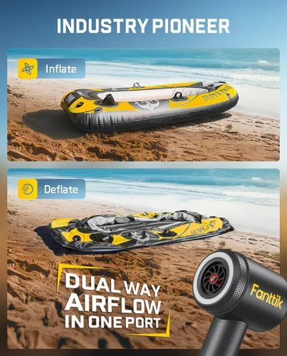 Vista 5 de Fanttik X9 Clásico Inflador/Soplador 2-EN-1, Inflador de Neumáticos Compresor de Aire Portátil con Luz y Banco de Energía, Bomba de Aire Inalámbrica