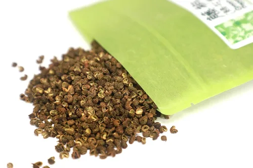 Vista 2 de Nuevo Embalaje Granos de pimienta Szechuan verde enteros Qing Hua Jiao 4oz