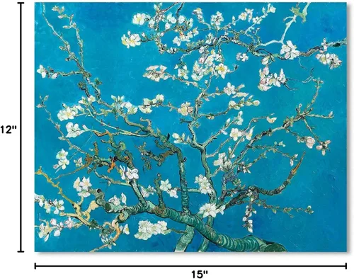 Vista 7 de Van Gogh Arte de Pared en Lienzo: Reproducción de Pintura al Óleo Almendro en Flor Imagen de Flores Decoración de Habitación, Impresiones de Arte
